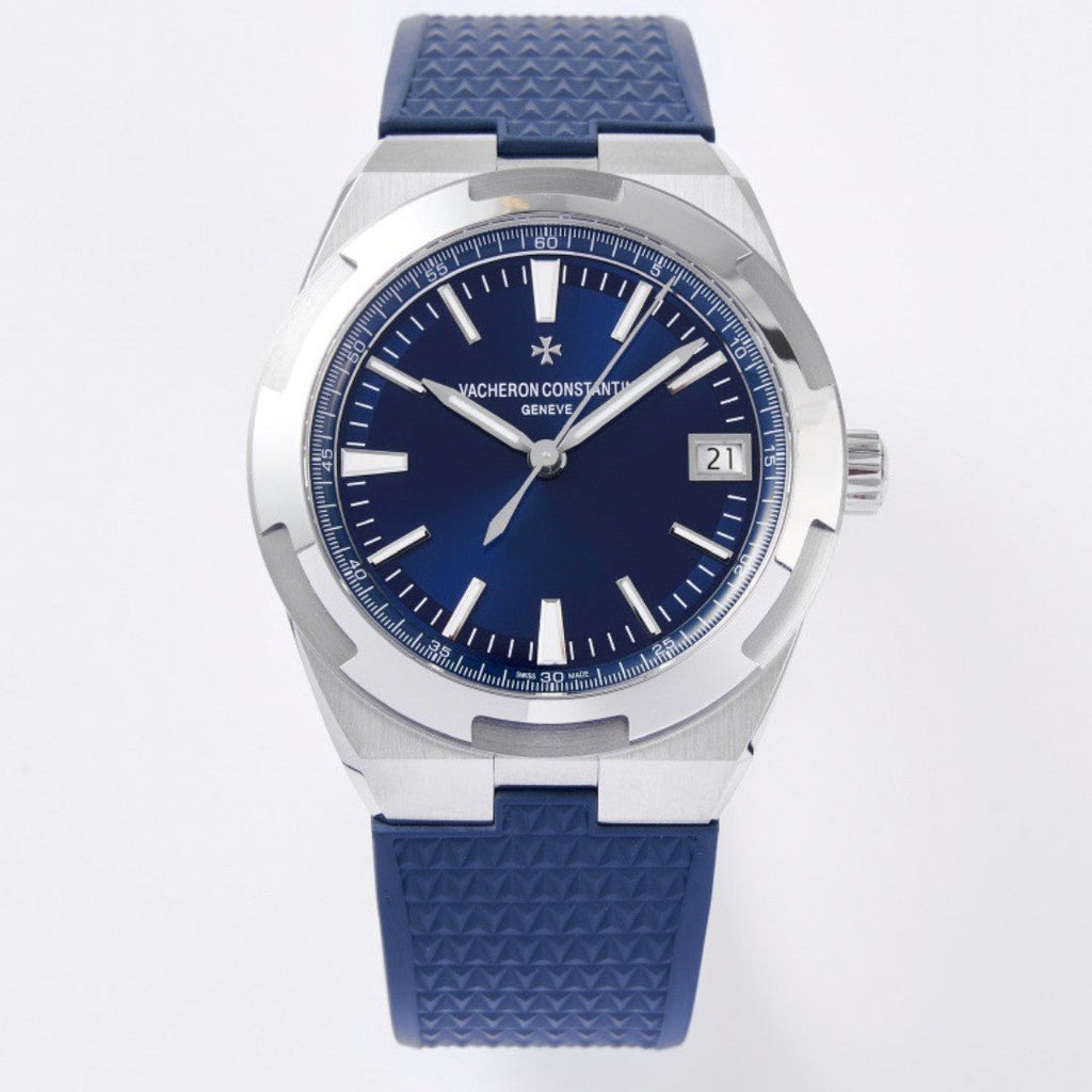 Overseas 41mm – Blue Dial, Rubber Strap, Stainless Steel Case