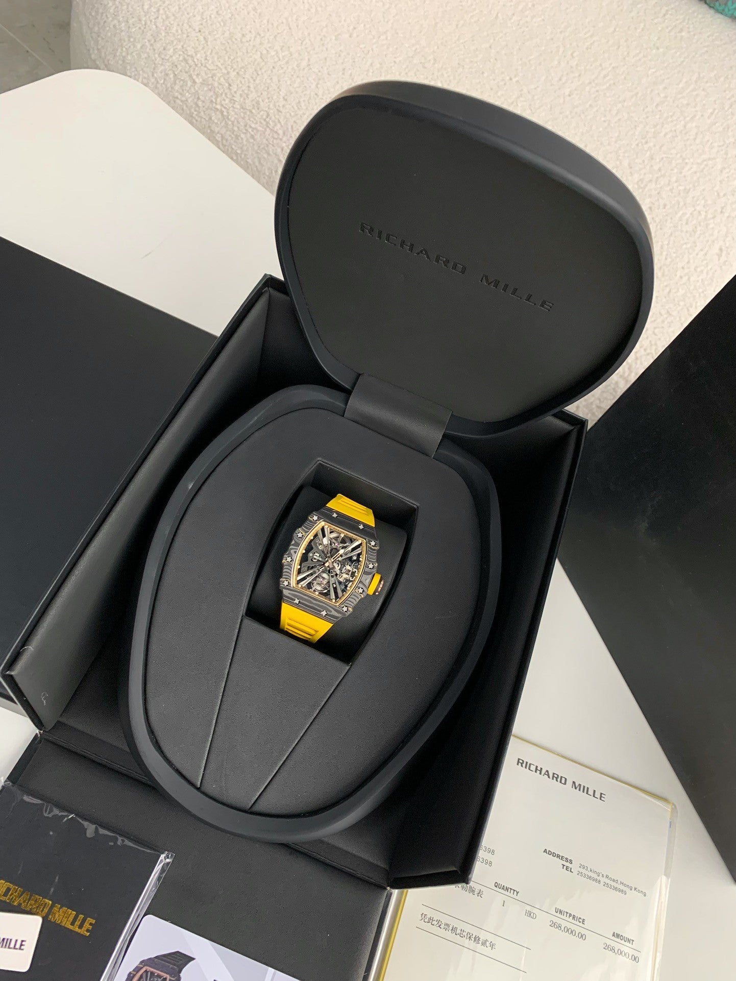 RM12-01 Skeleton Tourbillon Watch – NTPT Carbon Case, Yellow Strap, Limited Edition Style