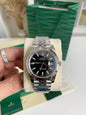 Datejust Style Watch – Black Dial, Fluted Bezel, 41mm Stainless Steel