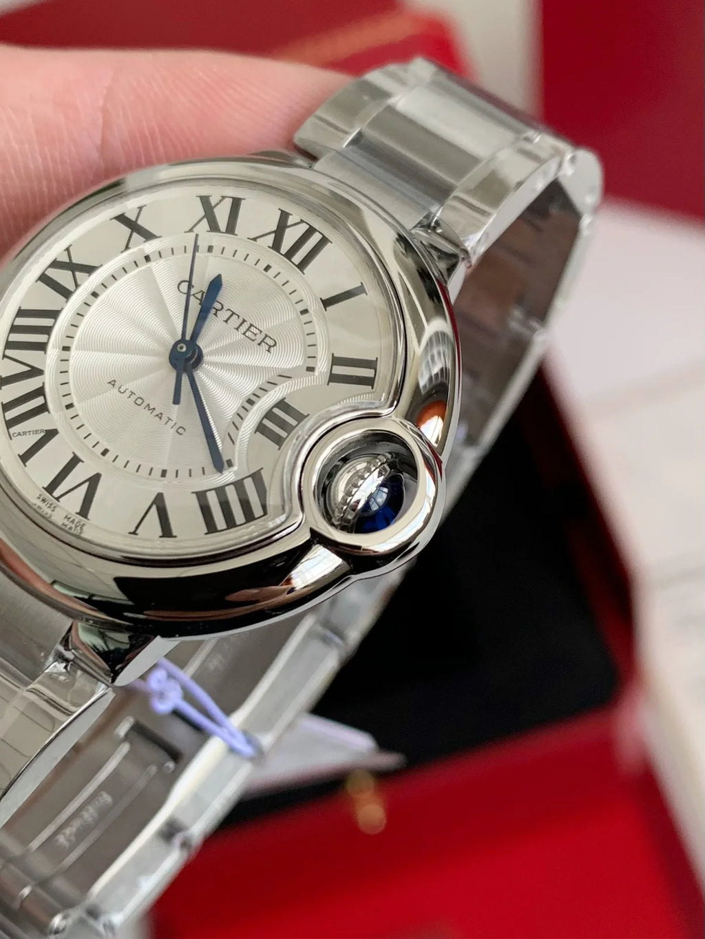 Blue Balloon Style Women's Wristwatch – Silver Dial, 33mm