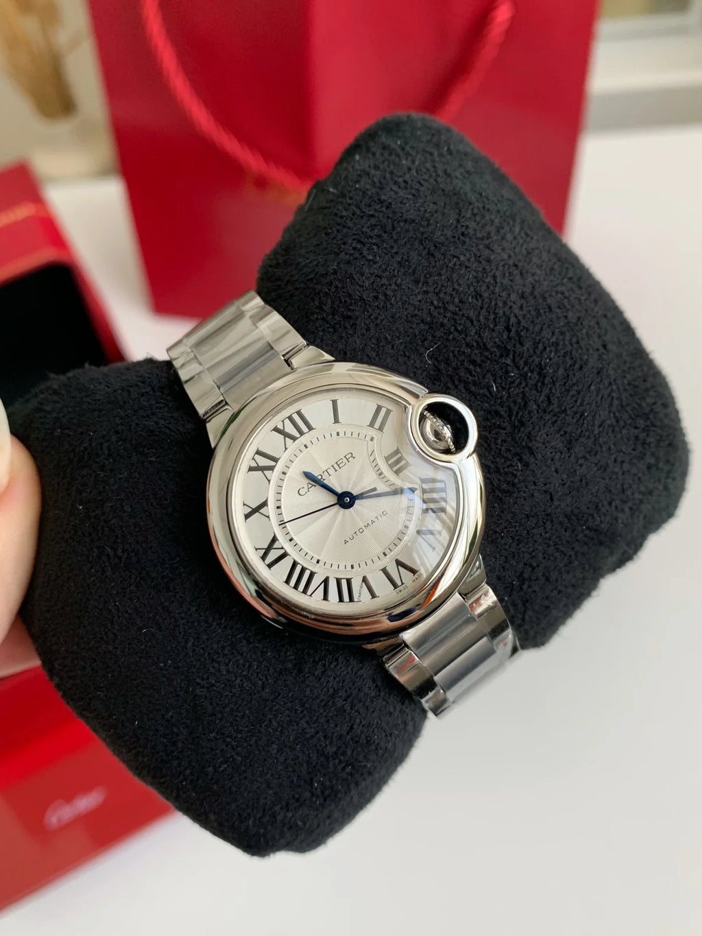 Blue Balloon Style Women's Wristwatch – Silver Dial, 33mm