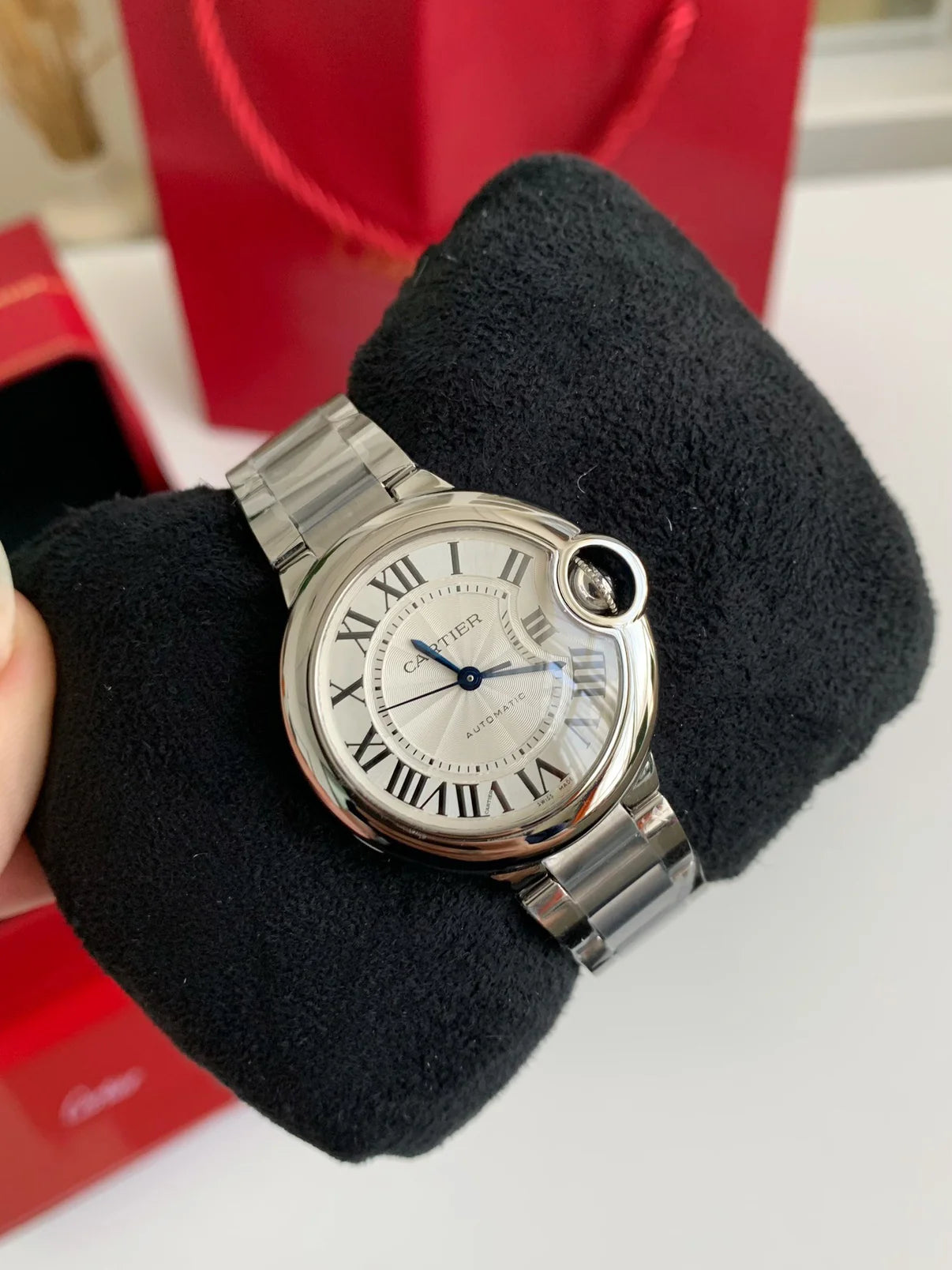 Blue Balloon Style Women's Wristwatch – Silver Dial, 33mm