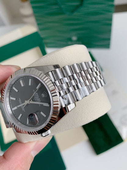 Oyster Perpetual Datejust 41mm – Slate Grey Dial, Fluted Bezel