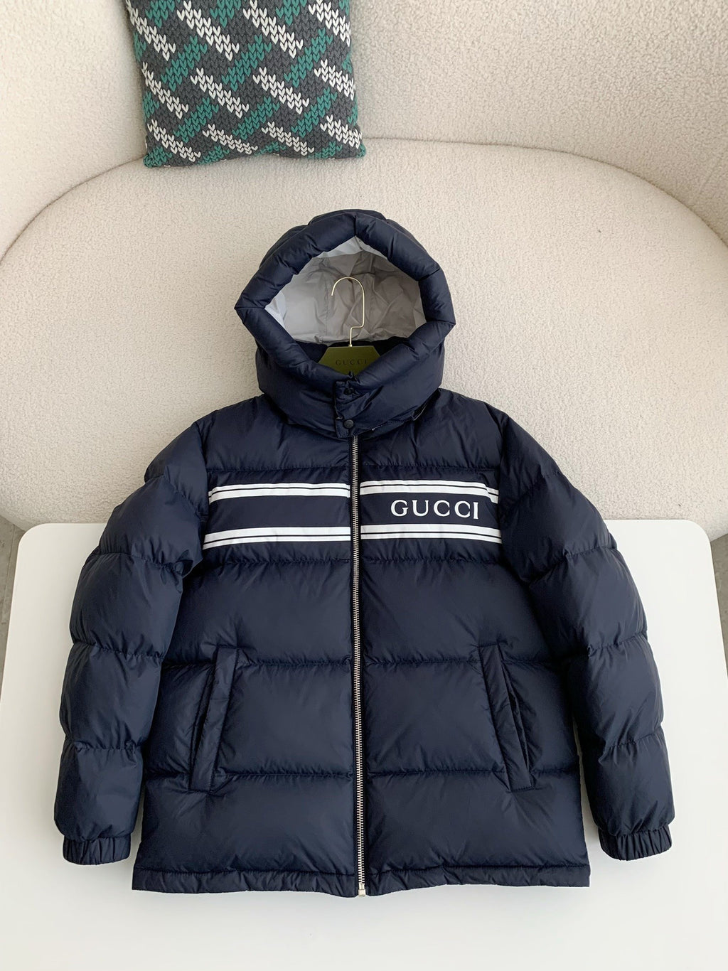 Logo Stripe Down Jacket