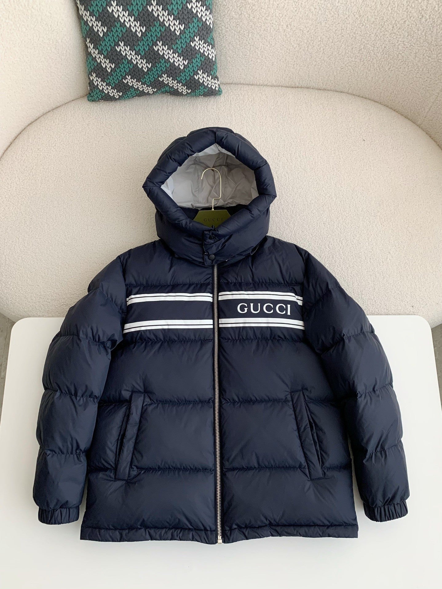 Logo Stripe Down Jacket