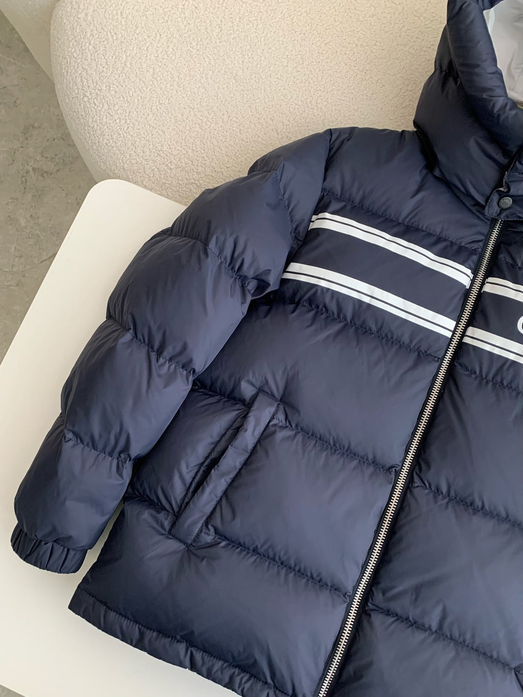 Logo Stripe Down Jacket