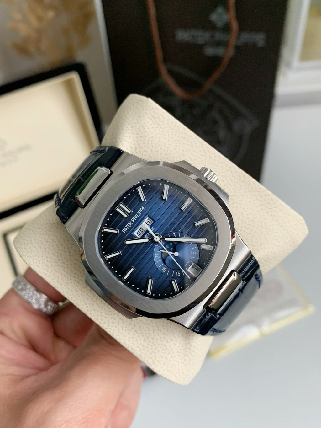 Nautilus 5726 Moonphase Automatic – Blue Dial, Leather Strap | 40.5mm