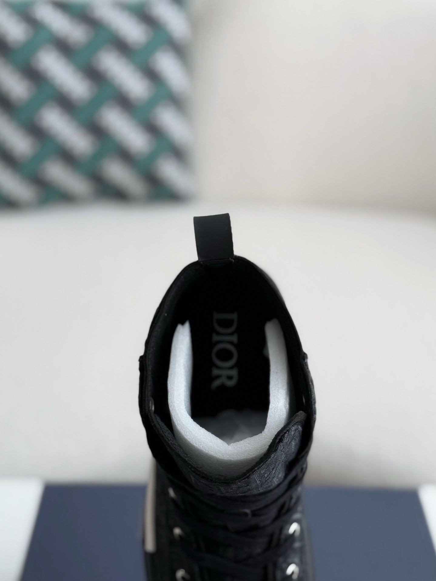 Dior B23 Oblique High-Top Sneaker – Black Logo Print Canvas