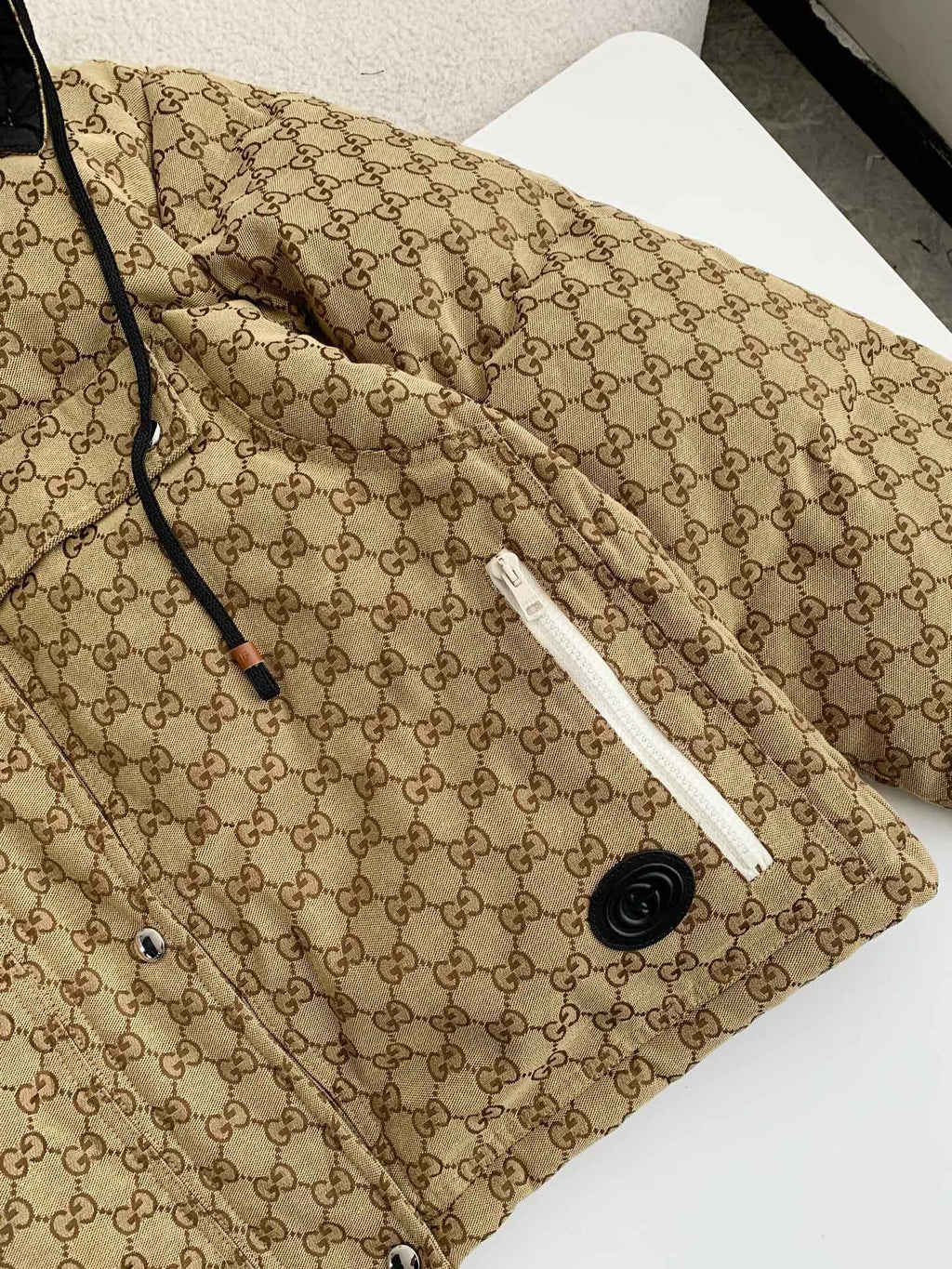 Full Monogram Down Jacket with Drawstring