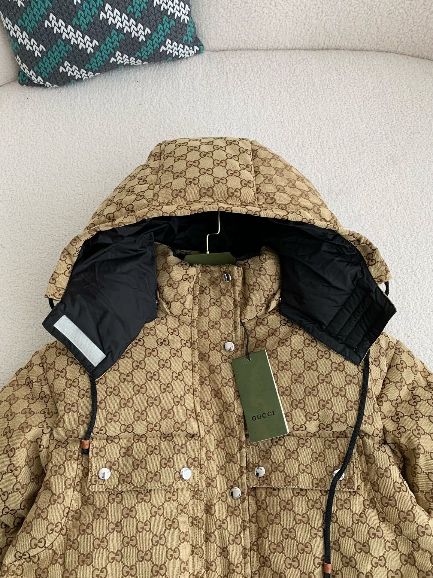 Full Monogram Down Jacket with Drawstring