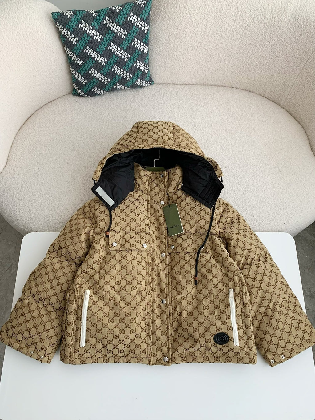 Full Monogram Down Jacket with Drawstring