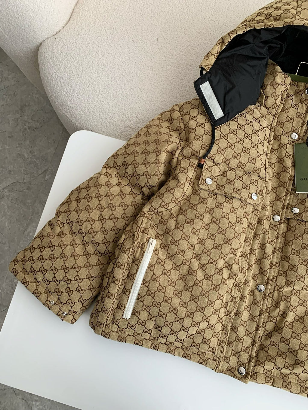 Full Monogram Down Jacket with Drawstring