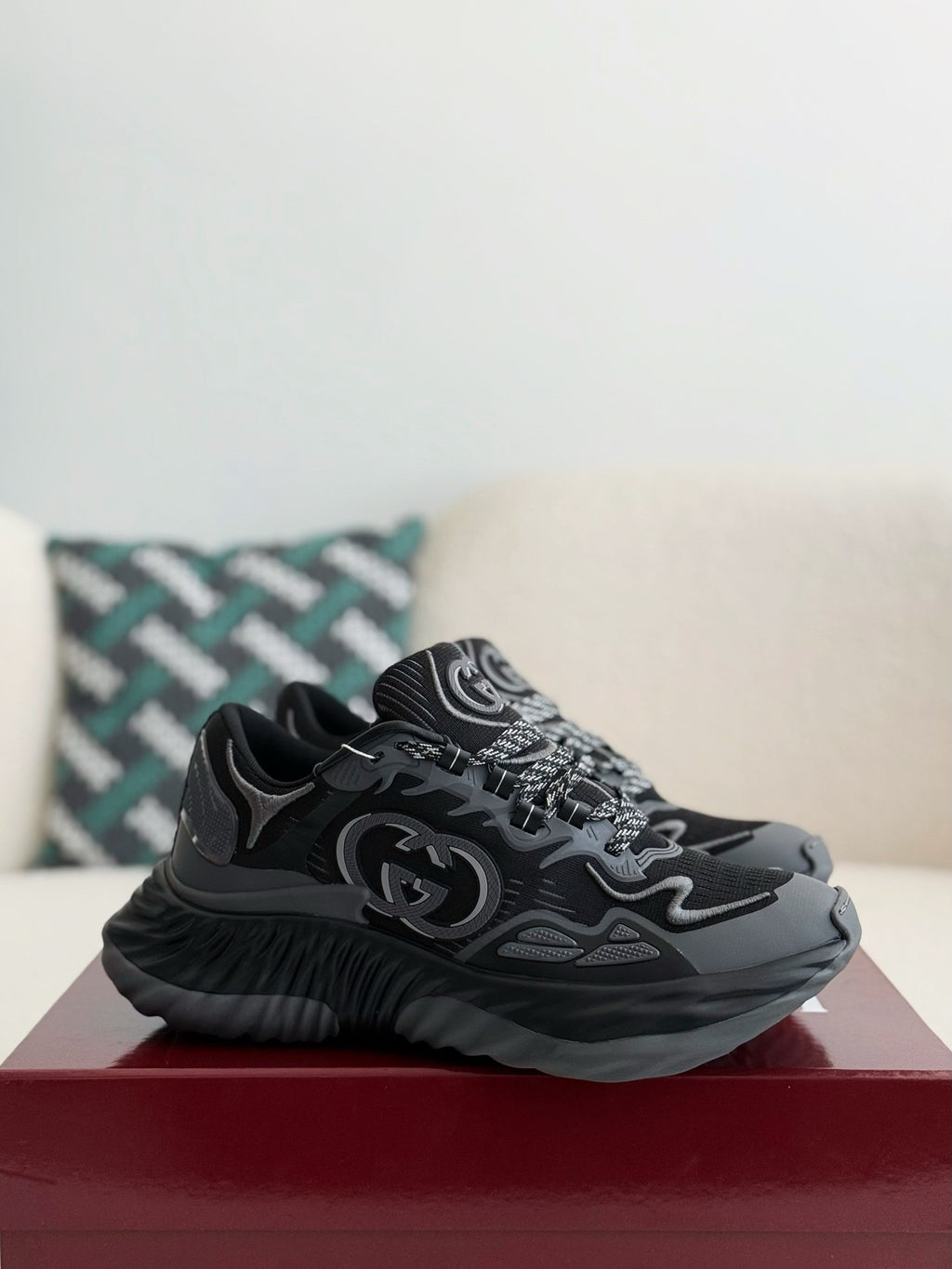 Ripple Black Chunky Sneakers