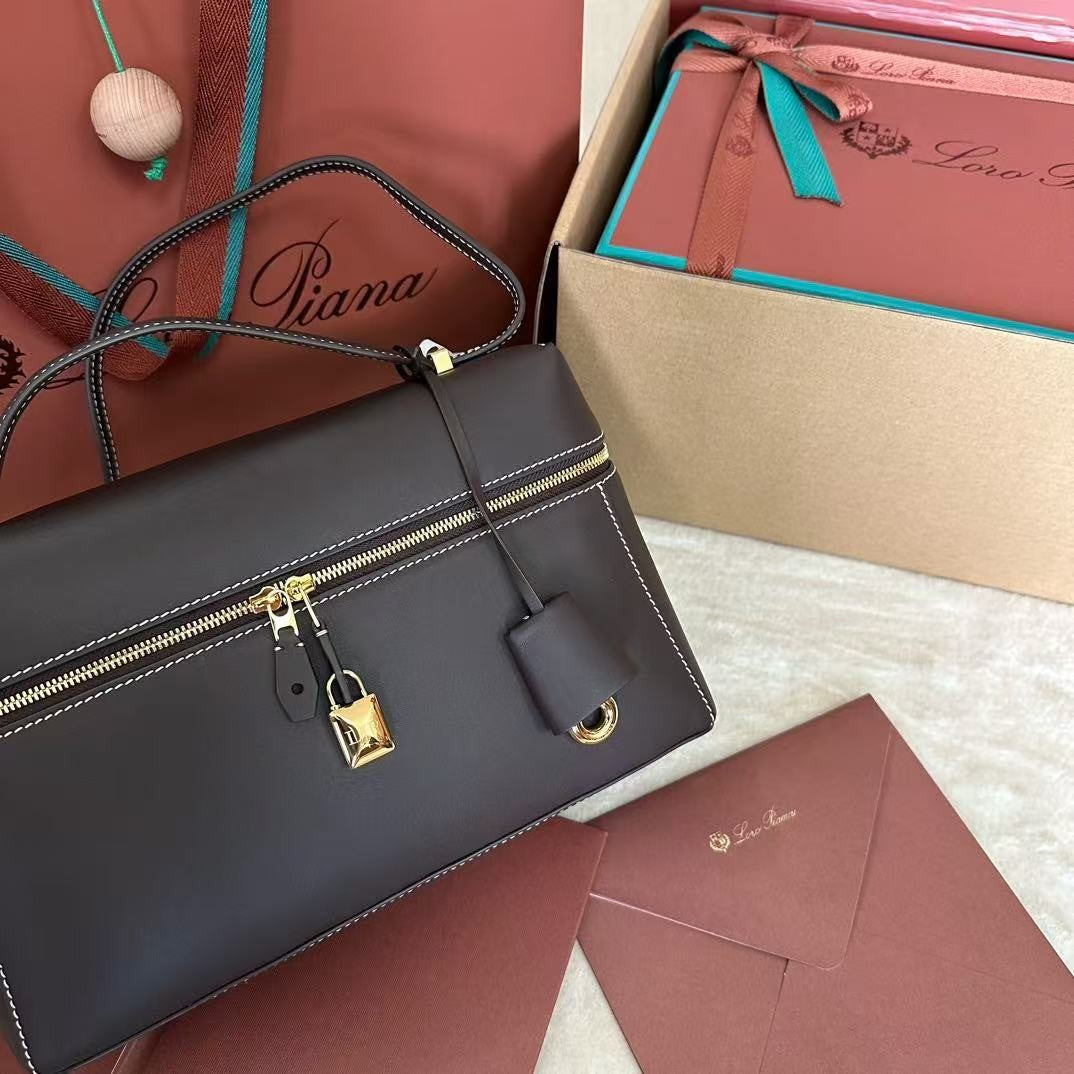 Wine Black Leather & Canvas Crossbody Bag