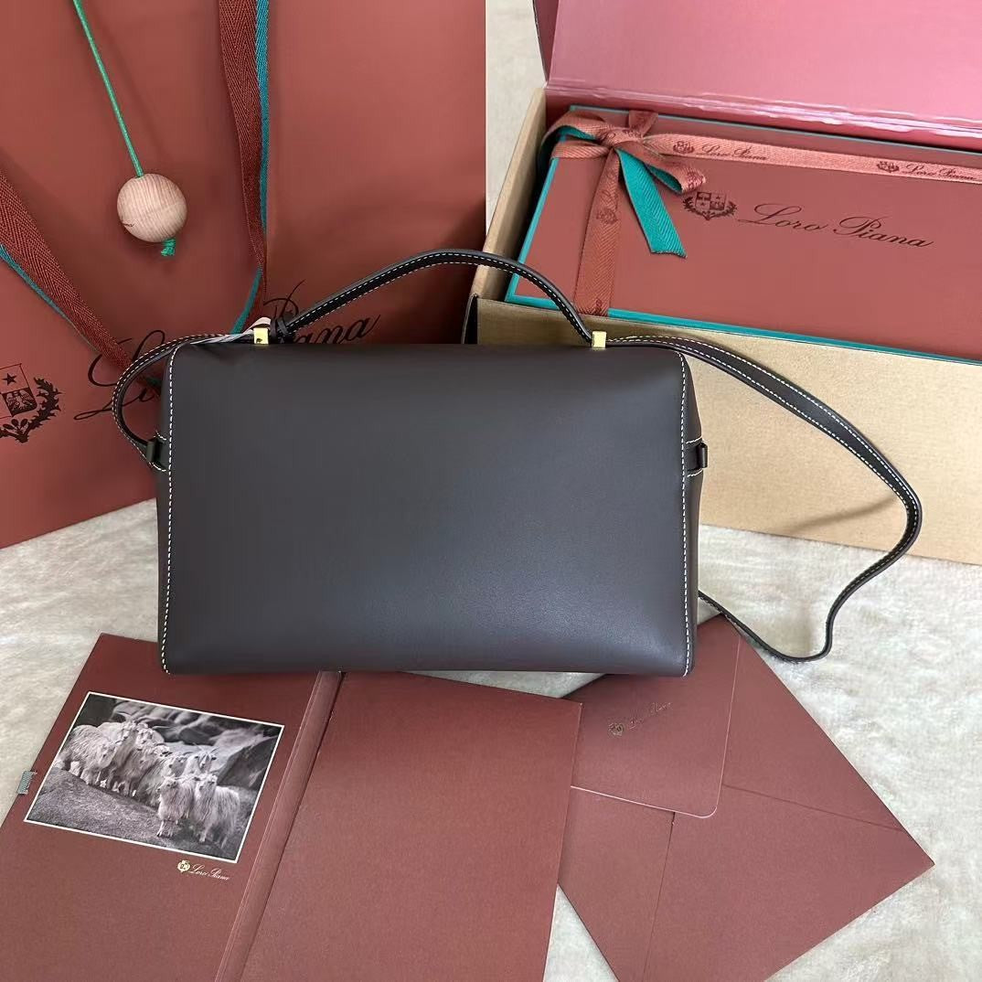 Wine Black Leather & Canvas Crossbody Bag