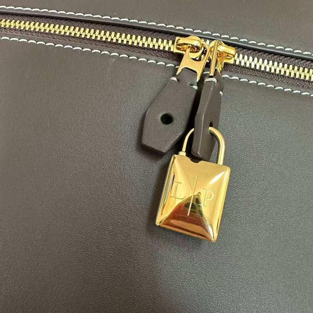 Wine Black Leather & Canvas Crossbody Bag