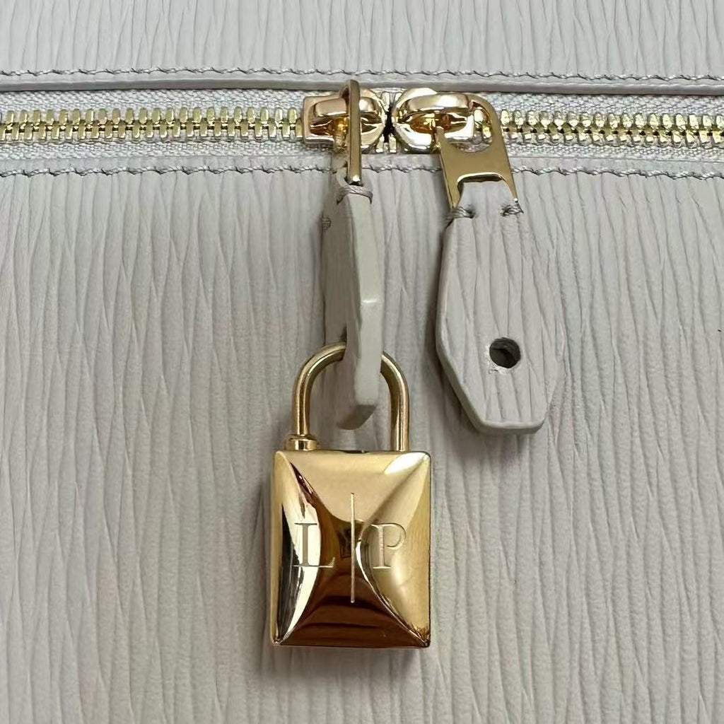 Wine White Leather & Canvas Crossbody Bag