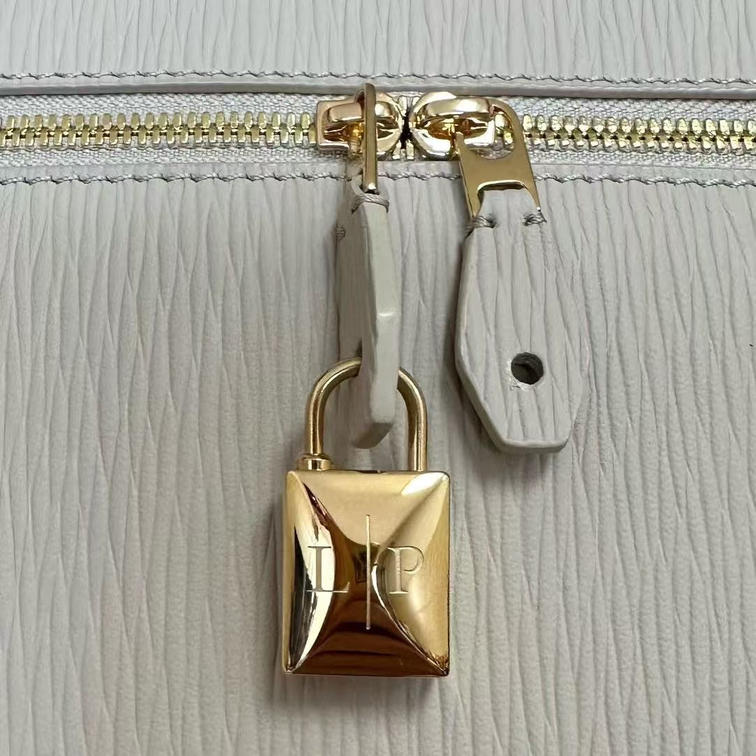 Wine White Leather & Canvas Crossbody Bag