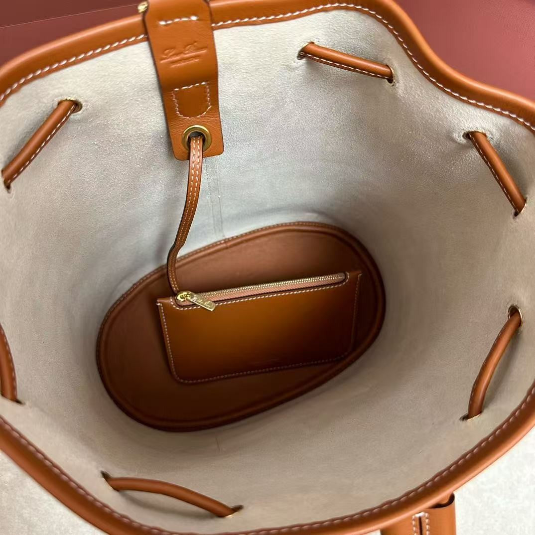 Extra Brown Canvas Drawstring Backpack