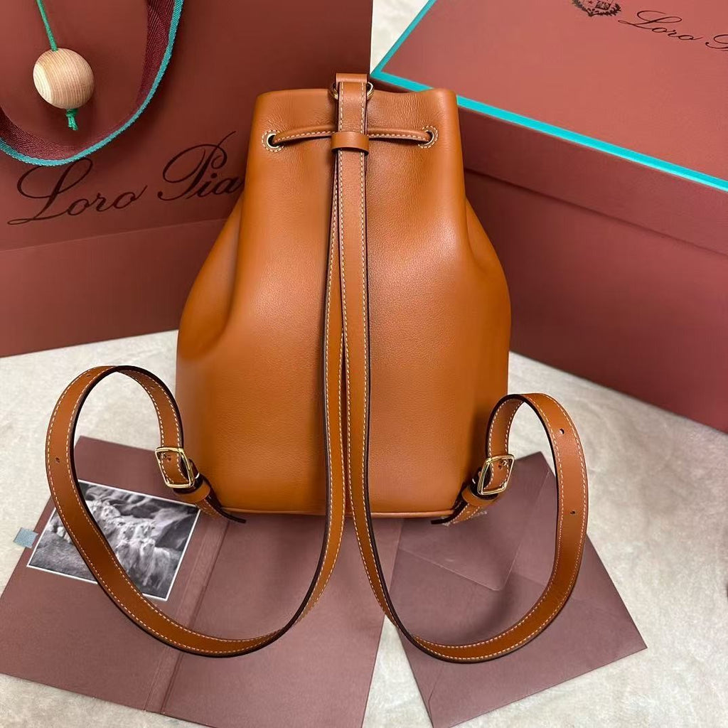 Extra Brown Canvas Drawstring Backpack