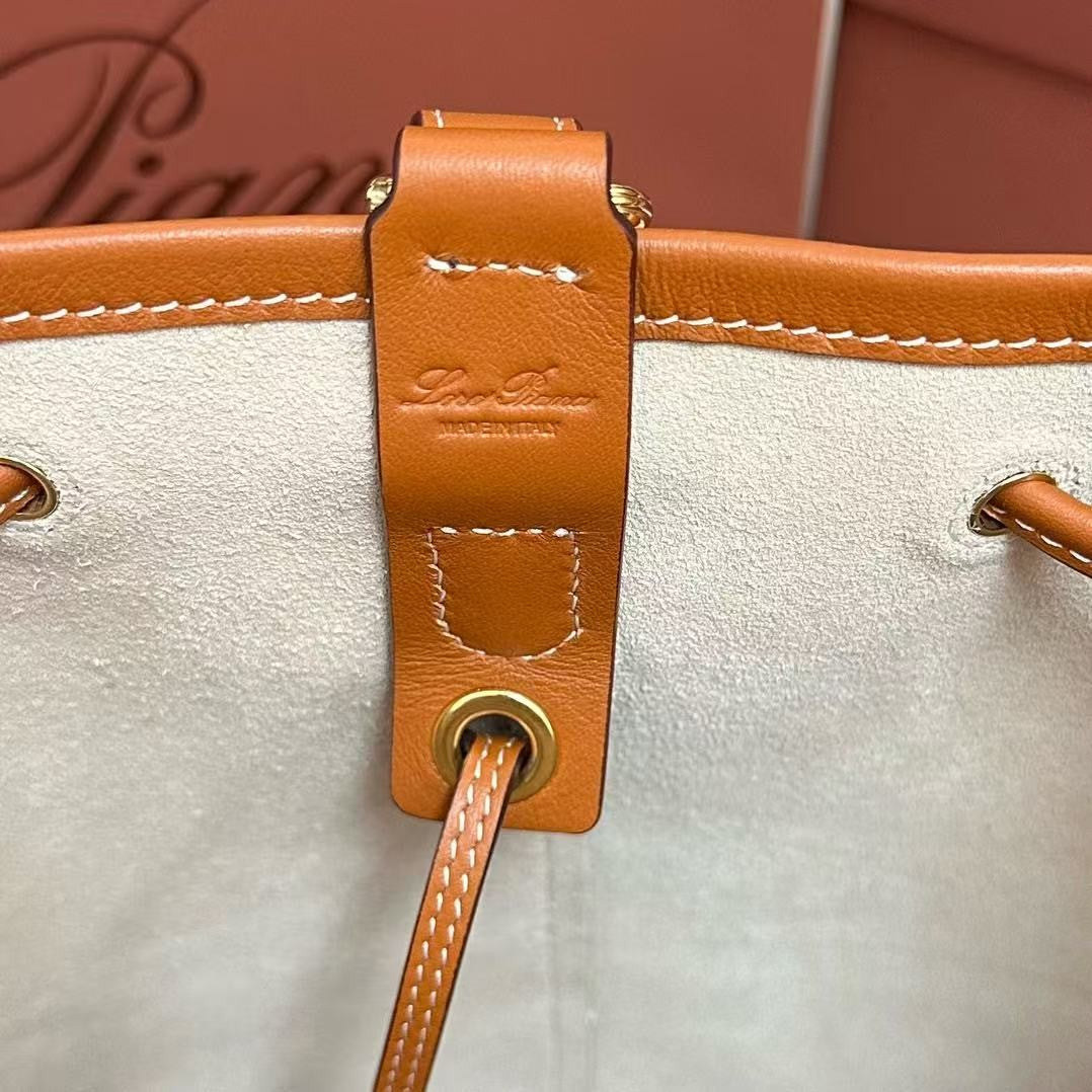 Extra Brown Canvas Drawstring Backpack