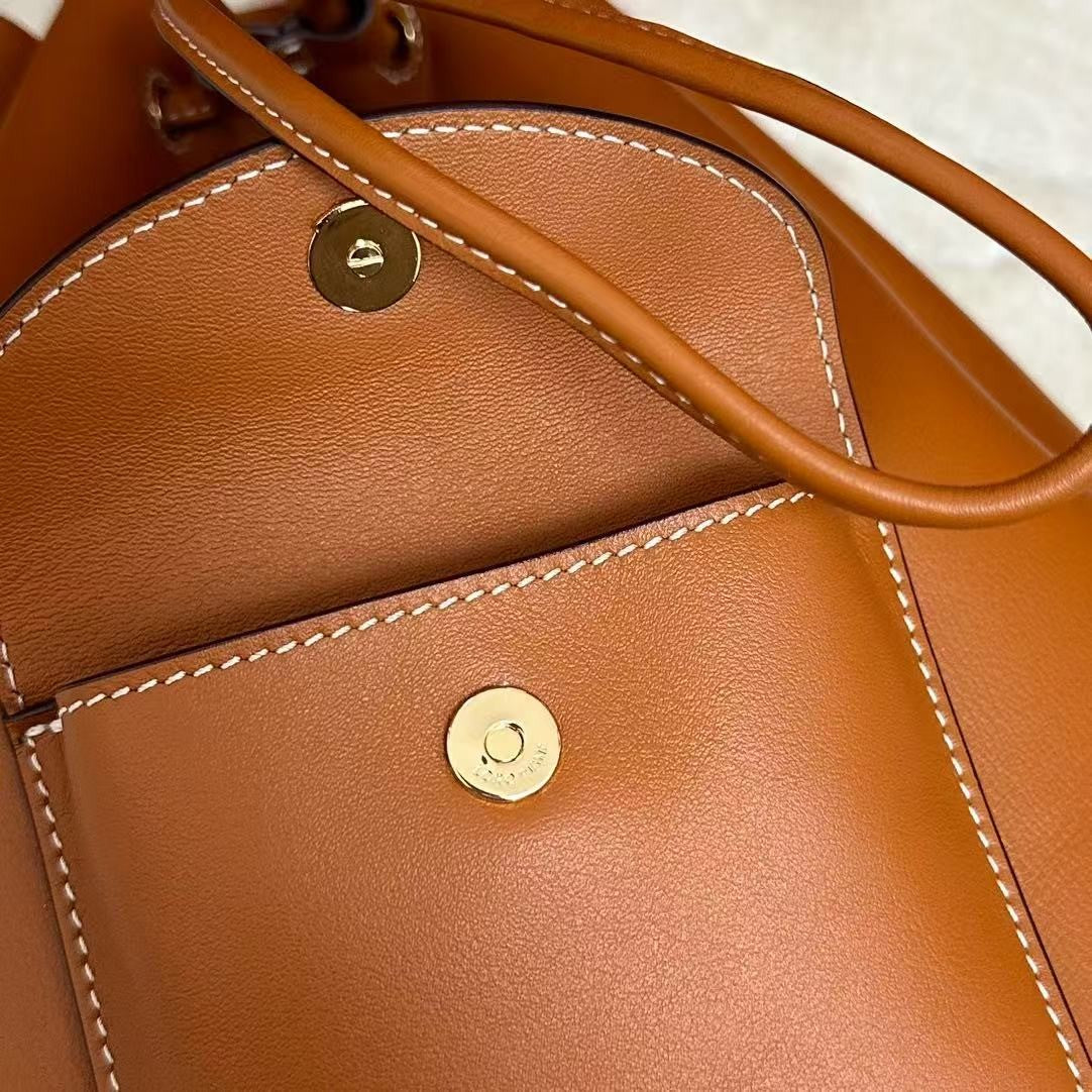 Extra Brown Canvas Drawstring Backpack