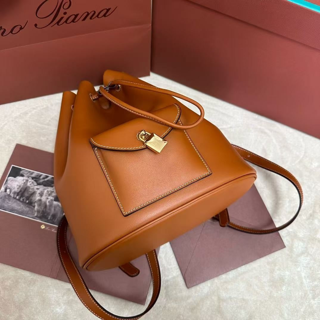 Extra Brown Canvas Drawstring Backpack