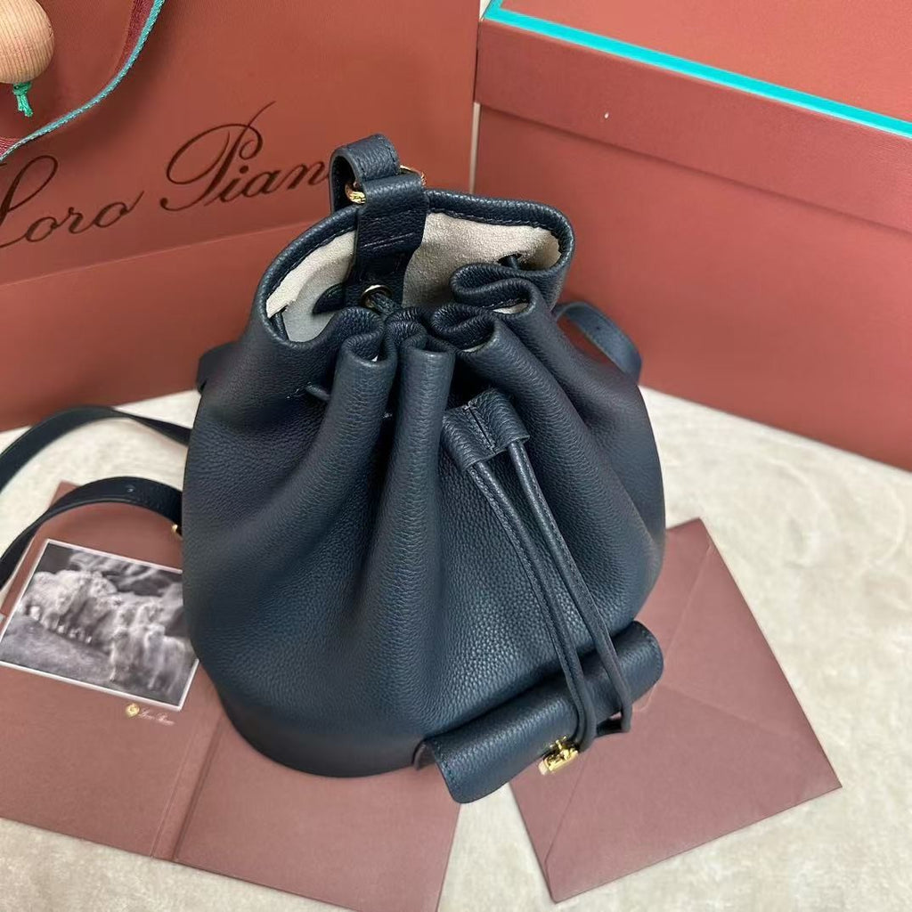 Extra Navy Canvas Drawstring Backpack