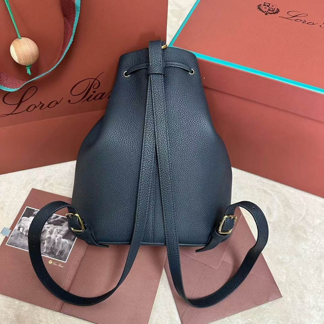 Extra Navy Canvas Drawstring Backpack