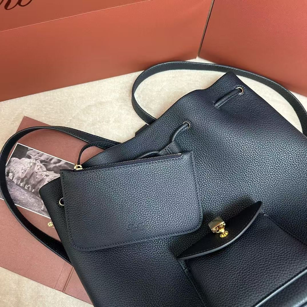 Extra Navy Canvas Drawstring Backpack