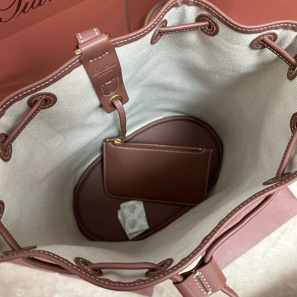 Extra Caramel Canvas Drawstring Backpack