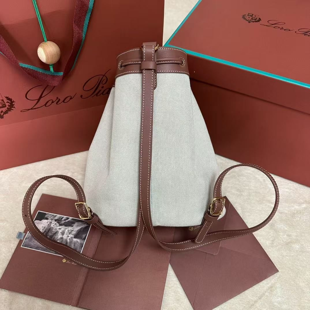 Extra Caramel Canvas Drawstring Backpack