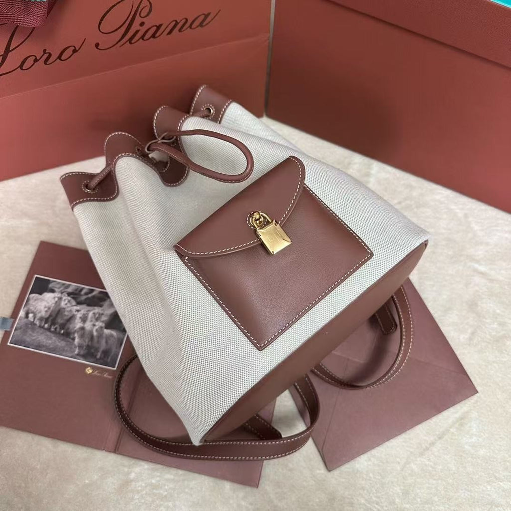 Extra Caramel Canvas Drawstring Backpack