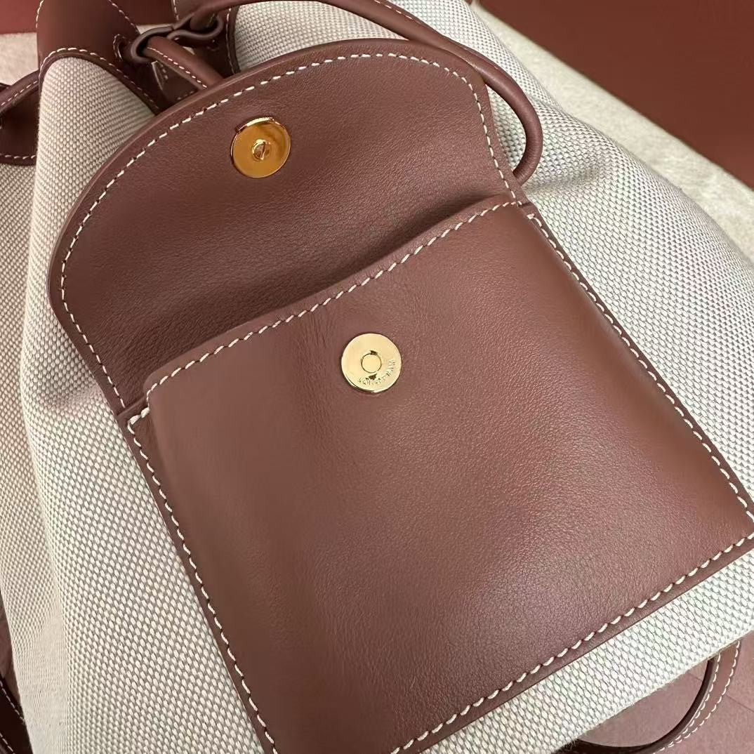 Extra Caramel Canvas Drawstring Backpack