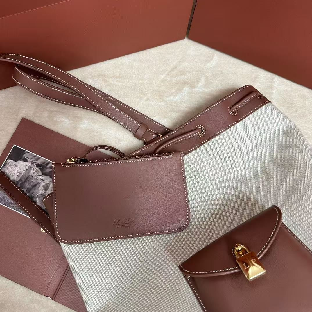 Extra Caramel Canvas Drawstring Backpack