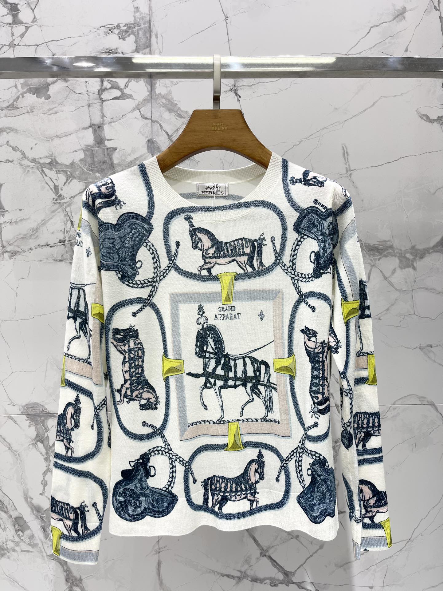 Printed Wool Knit Sweater