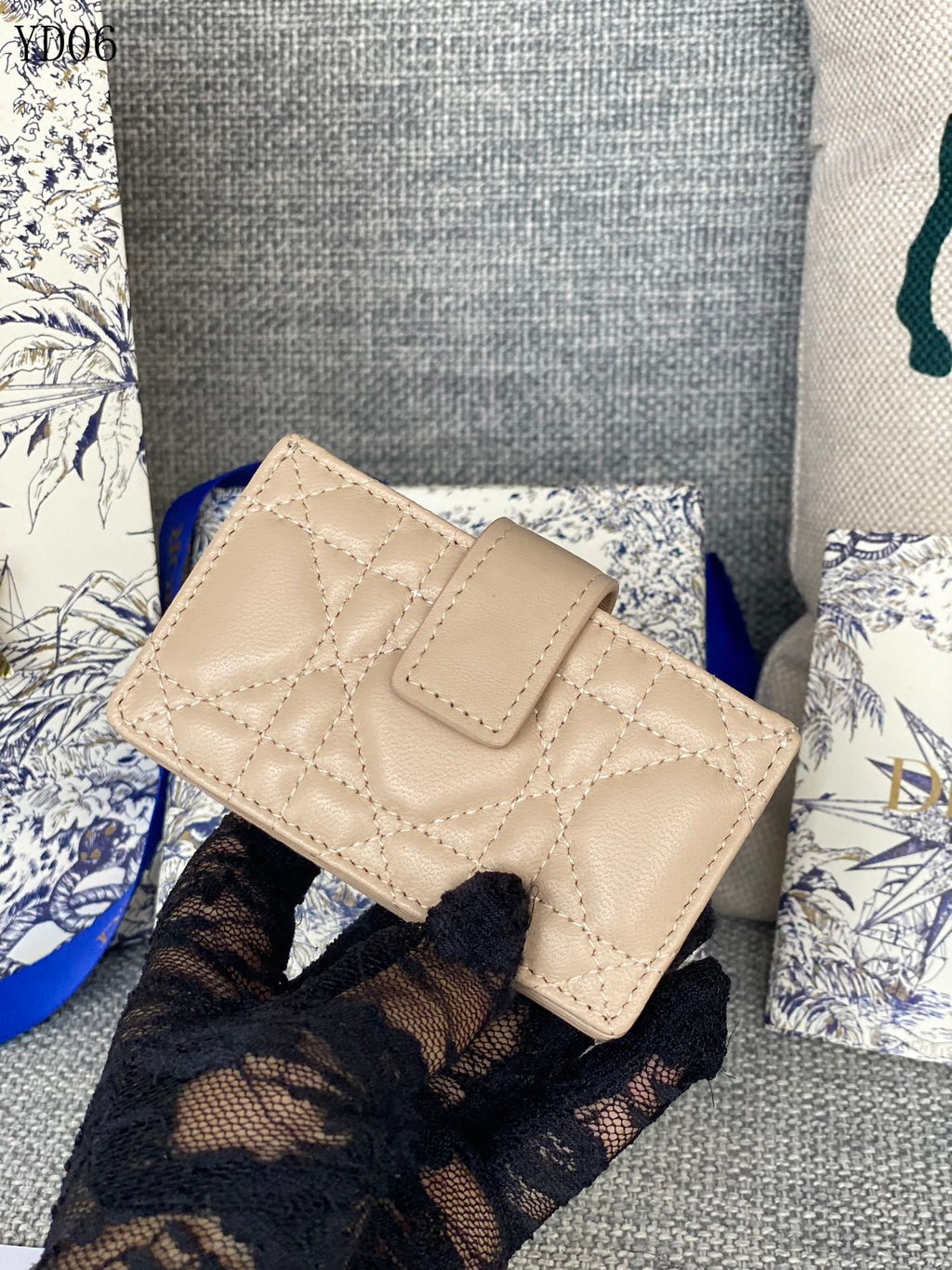 Quilted Leather Compact Wallet