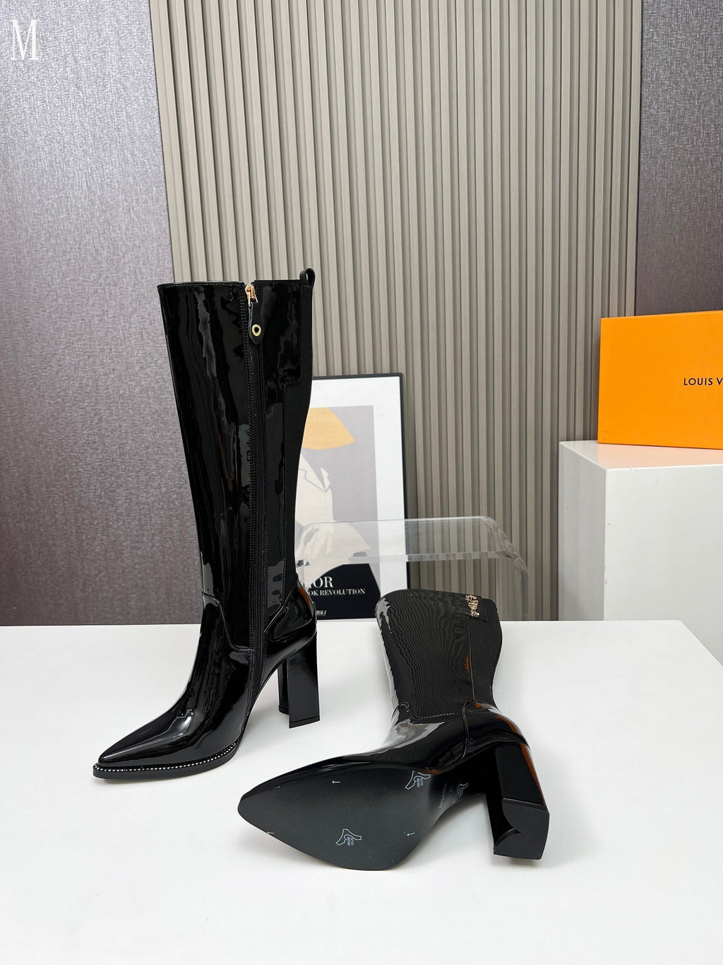 Patent Leather Tall Boots