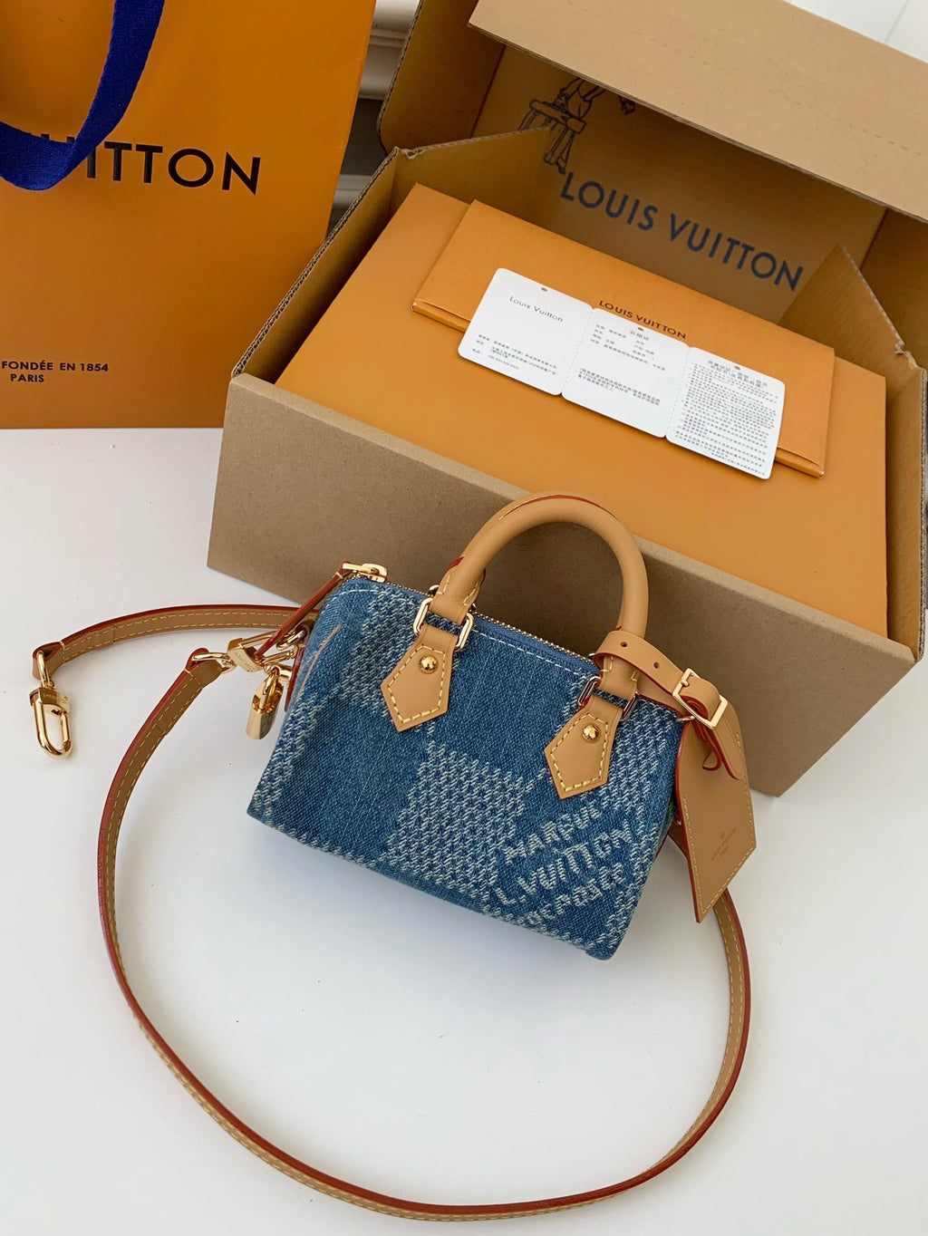 Mini Denim Damier Speedy Bag