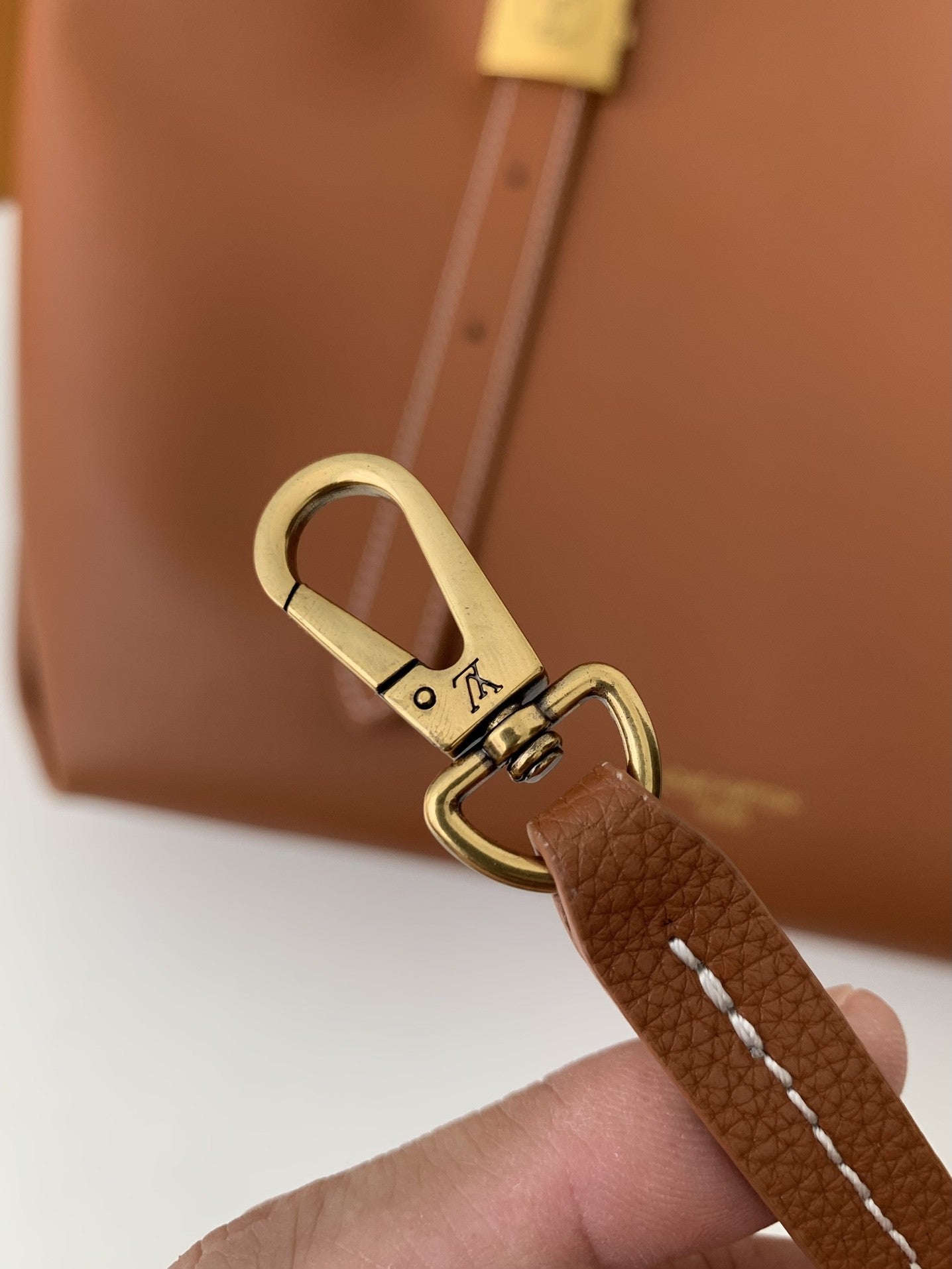 Calfskin Leather Tote Bag with Monogram Pouch