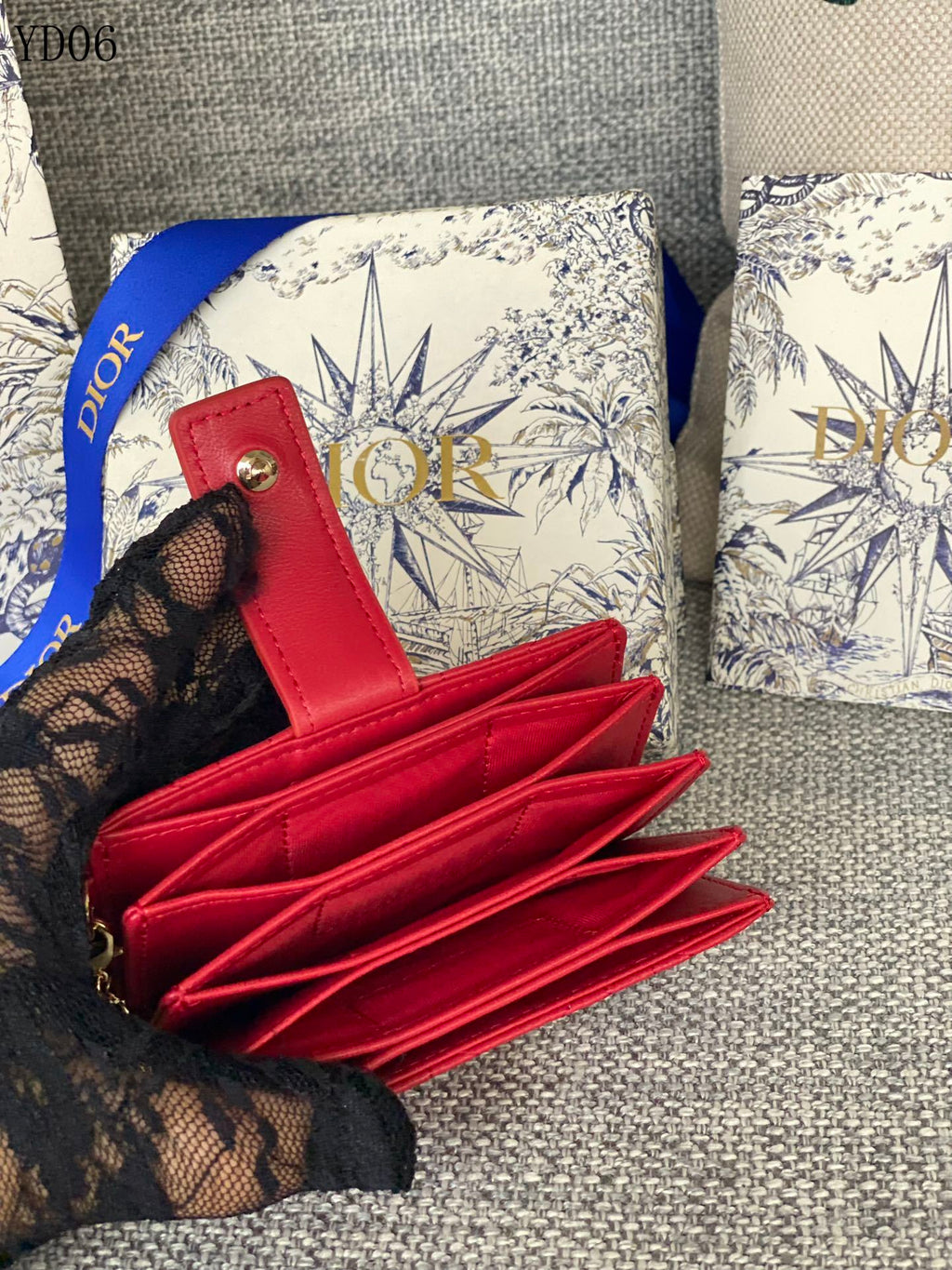 Quilted Leather Compact Wallet