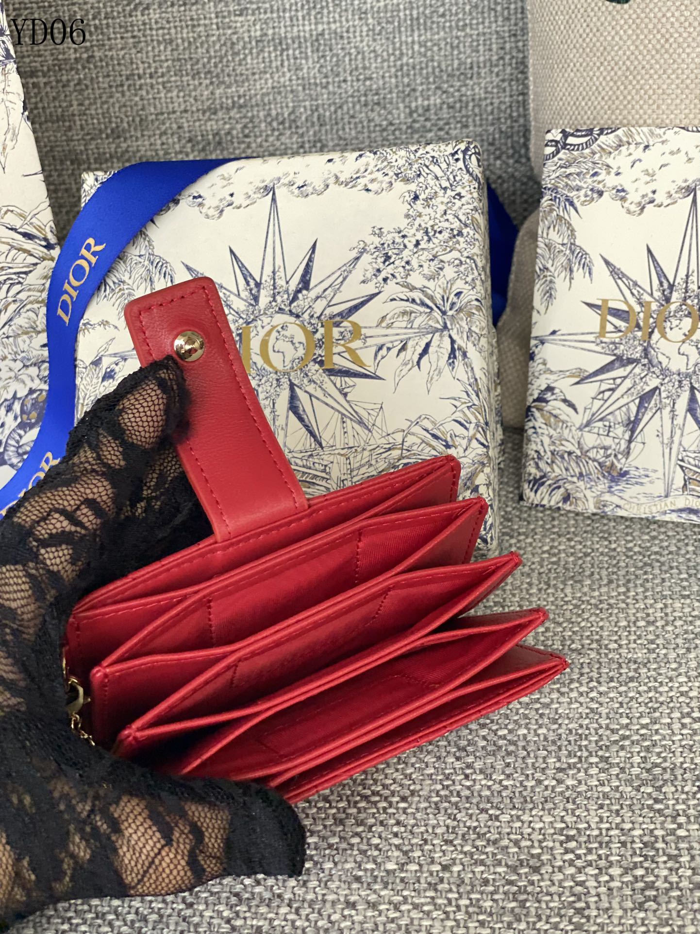 Quilted Leather Compact Wallet