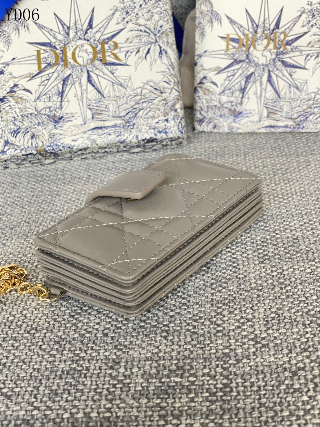 Quilted Leather Compact Wallet