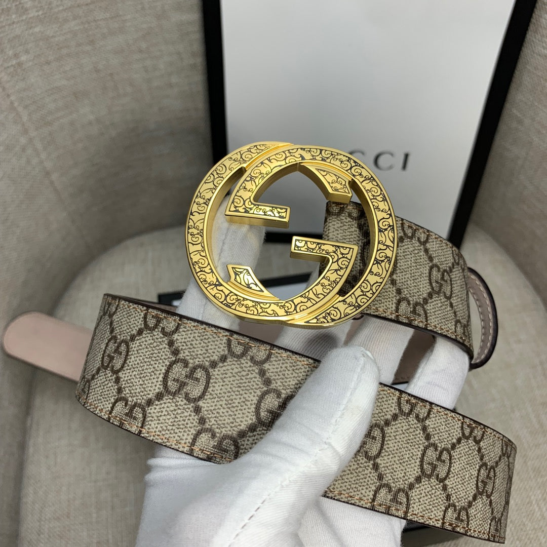 GG Supreme Canvas Belt with Gold-Tone