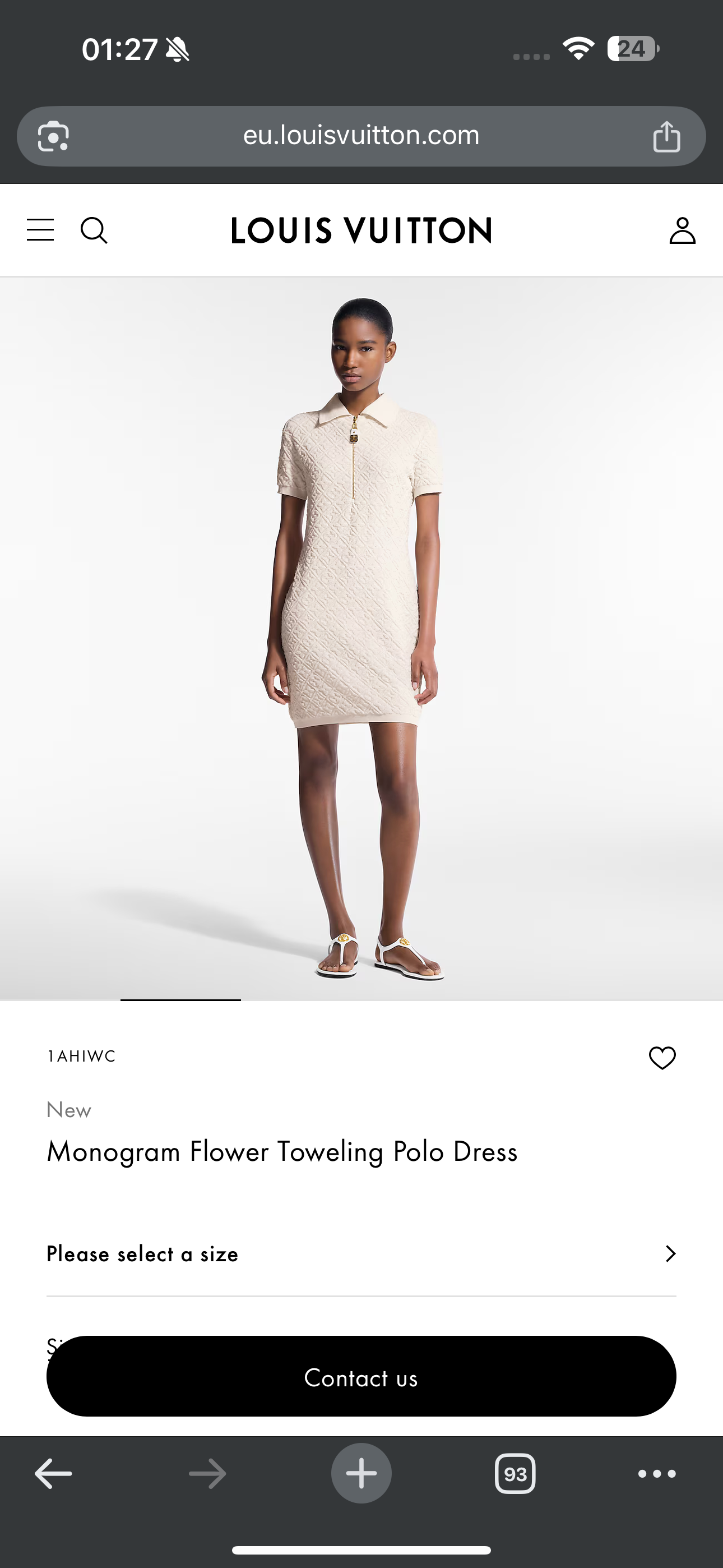 Monogram Flower Toweling Polo Dress