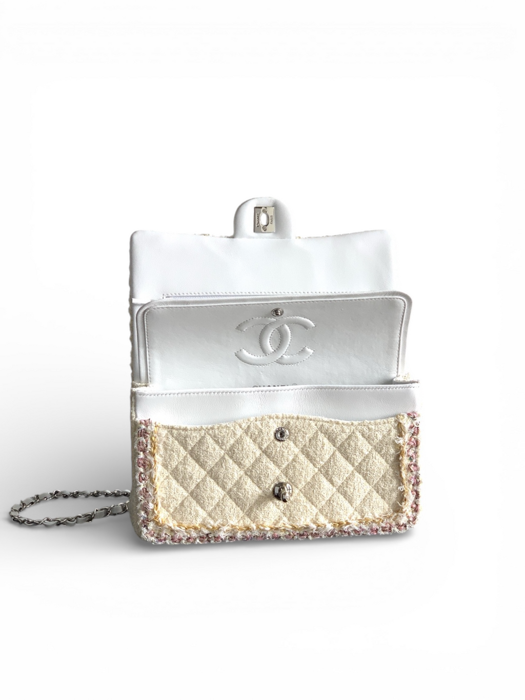 Large Double Flap Tweed Bag