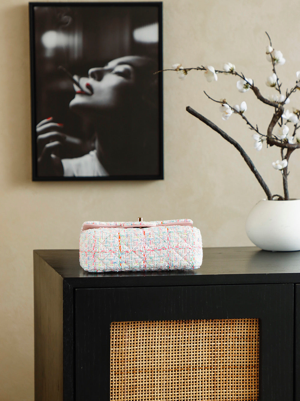 Classic Flap Tweed Chain Shoulder Bag 24