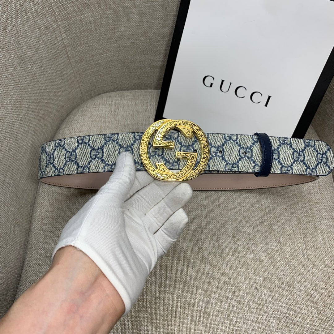 GG Supreme Canvas Belt with Gold-Tone