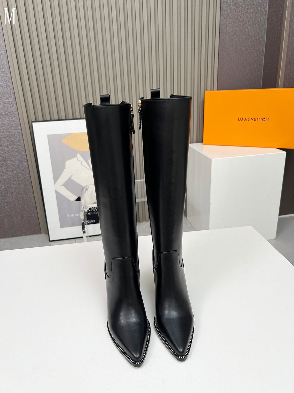 Black Knee-High Leather Boots