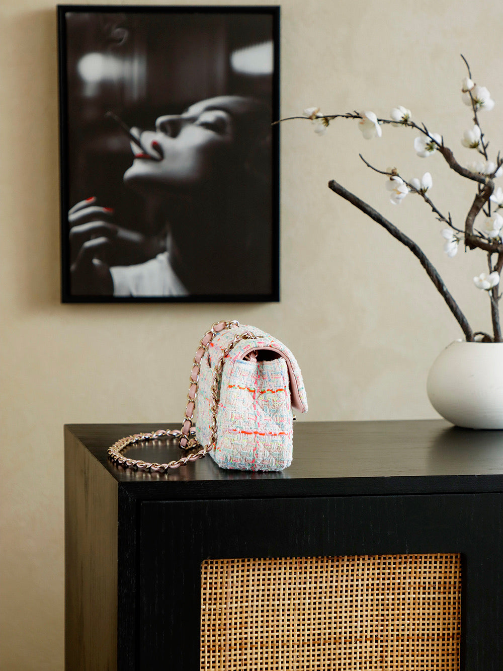 Classic Flap Tweed Chain Shoulder Bag 24